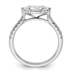 14k White Gold 1/5 carat Lab Grown Diamond VS/SI+ G+ 1 carat Center East-West Marquise Semi Mount Engagement Ring