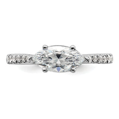 14k White Gold 1/5 carat Lab Grown Diamond VS/SI+ G+ 1 carat Center East-West Marquise Semi Mount Engagement Ring