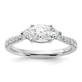 14k White Gold 1/5 carat Lab Grown Diamond VS/SI+ G+ 1 carat Center East-West Marquise Semi Mount Engagement Ring