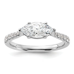 14k White Gold 1/5 carat Lab Grown Diamond VS/SI+ G+ 1 carat Center East-West Marquise Semi Mount Engagement Ring