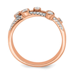 14k Rose Gold 1/4 carat Lab Grown Diamond VS/SI+ G+ Complete Criss Cross Ring