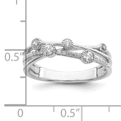14k White Gold 1/4 carat Lab Grown Diamond VS/SI+ G+ Complete Criss Cross Ring