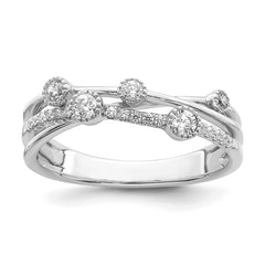 14k White Gold 1/4 carat Lab Grown Diamond VS/SI+ G+ Complete Criss Cross Ring