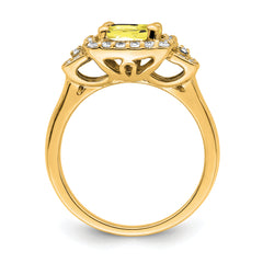 14K White Gold Lab Grown Dia. VS/SI+ G+ Lab Crtd Ylw Sapph Halo Ring