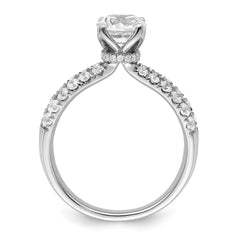 14k White Gold 5/8 carat Lab Grown Diamond VS/SI+ G+ 1 carat Center Round Semi Mount Engagement Ring