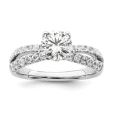 14k White Gold 5/8 carat Lab Grown Diamond VS/SI+ G+ 1 carat Center Round Semi Mount Engagement Ring