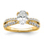 14k 1 5/8 carat Certified Lab Grown Diamond VS+ F+ Oval Complete Engagement Ring