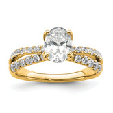 14k 1 5/8 carat Certified Lab Grown Diamond VS+ F+ Oval Complete Engagement Ring