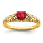 Ruby & Diamond Ring in 14K Yellow Gold (0.03 ct. tw.), Size 7 - Sophia Jewelers