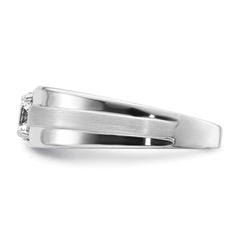 IBGoodman 14k White Gold Satin and Polished Men's Ring Mounting (No Stone Included)