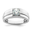 IBGoodman 14k White Gold Satin and Polished Men's Ring Mounting (No Stone Included)