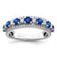 14k White Gold Polished Sapphire and Diamond Ring