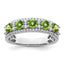 14k White Gold Polished Peridot and Diamond Ring