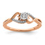 Side Hearts Diamond Ring in 14K Rose Gold (1/8 ct. tw.), Size 7 - Sophia Jewelers