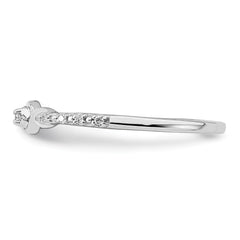 14k White Gold Polished Fancy Diamond Ring