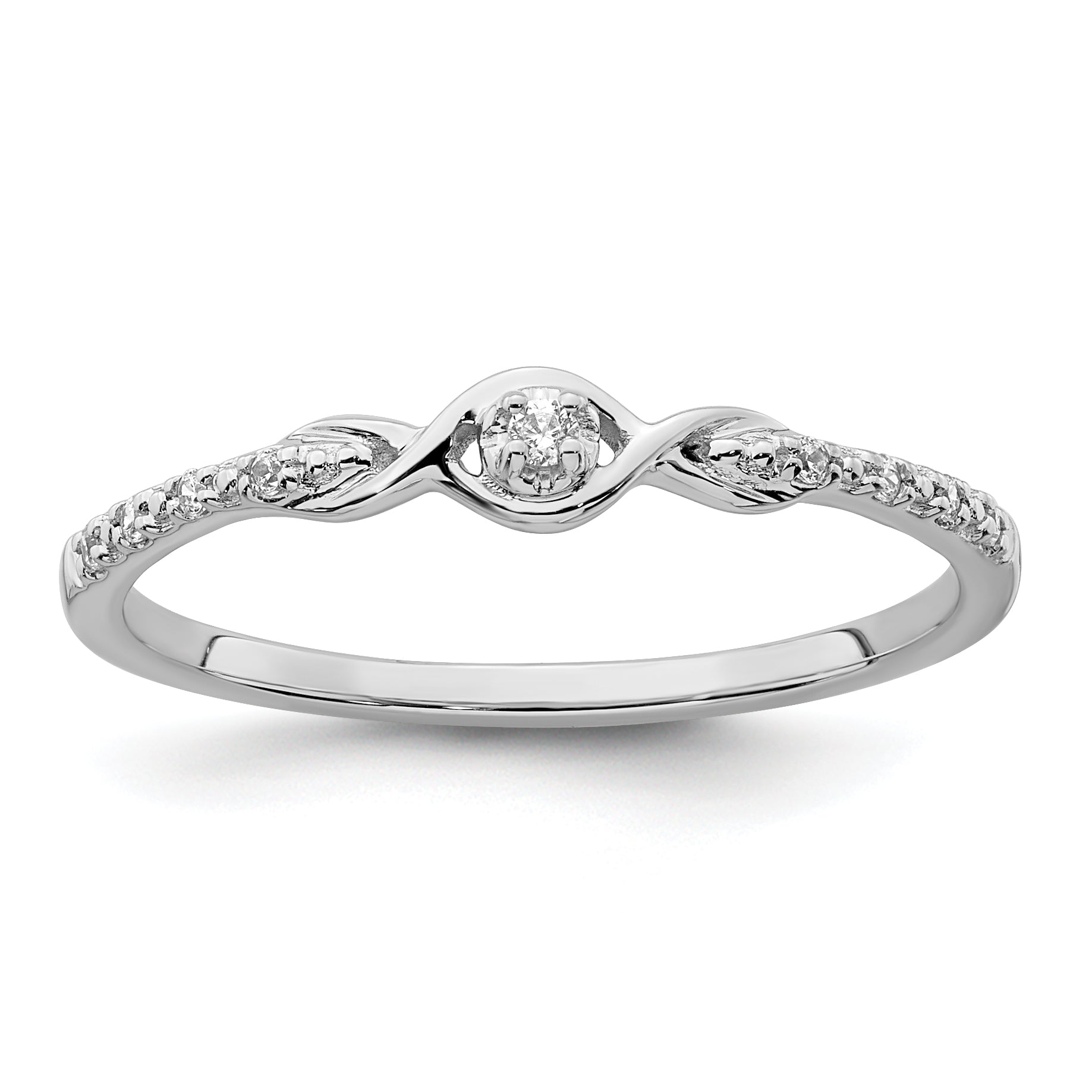 14k White Gold Polished Fancy Diamond Ring