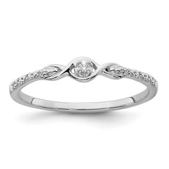 14k White Gold Polished Fancy Diamond Ring