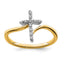Cross Diamond Ring in 14K Two-Tone Gold (1/20 ct. tw.), Size 7 - Sophia Jewelers