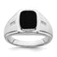Men's Onyx & Diamond Ring in 14K White Gold (1/15 ct. tw.), Size 10 - Sophia Jewelers