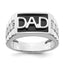 14k White Gold Polished & Satin Onyx & Diamond DAD Mens Ring