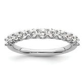 14k White Gold 3/4 carat Lab Grown Diamond VS/SI+ G+ Eleven Stone Complete Fashion band