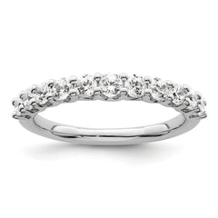 14k White Gold 3/4 carat Lab Grown Diamond VS/SI+ G+ Eleven Stone Complete Fashion band