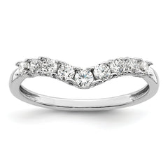 14k White Gold 3/8 carat Lab Grown Diamond VS/SI+ G+ Complete Concaved Band