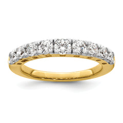 14k 1 carat Lab Grown Diamond VS/SI+ G+ Nine Stone Complete Fashion band