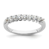 14k White Gold 1/2 carat Lab Grown Diamond VS/SI+ G+ Nine Stone Complete Fashion band
