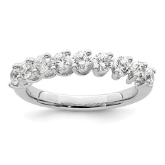 14k White Gold 1 carat Lab Grown Diamond VS/SI+ G+ Nine Stone Complete Fashion band