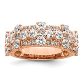 14k Rose Gold 2 1/2 carat Lab Gronw Diamond VS/SI+ G+ Complete Fashion Ring