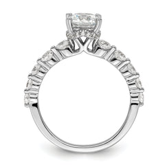 14k White Gold 3/4 carat Lab Grown Diamond VS/SI+ G+ 3/4 carat Center Round Semi Mount Solitaire Engagement Ring