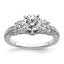 Three Stone Engagement Ring in 14K White Gold (1 3/4 ct. tw.), Size 7 - Sophia Jewelers