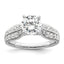 14k White Gold 1 5/8 carat Lab Grown Diamond VS/SI+ G+ Round Complete Engagement Ring
