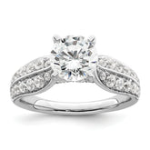14k White Gold 1 5/8 carat Lab Grown Diamond VS/SI+ G+ Round Complete Engagement Ring
