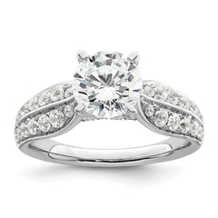 14k White Gold 1 5/8 carat Lab Grown Diamond VS/SI+ G+ Round Complete Engagement Ring