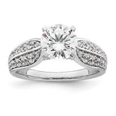 14k White Gold 2 1/8 carat Lab Grown Diamond VS/SI+ G+ Round Complete Engagement Ring