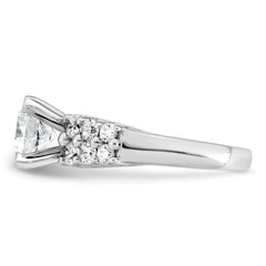 14k White Gold 2 7/8 carat Certified Lab Grown Diamond VS+ F+ Round Complete Engagement Ring