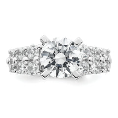 14k White Gold 2 7/8 carat Certified Lab Grown Diamond VS+ F+ Round Complete Engagement Ring