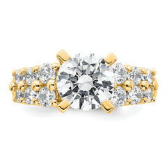 14k 2 7/8 carat Certified Lab Grown Diamond VS+ F+ Round Complete Engagement Ring