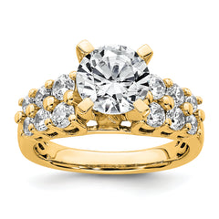 14k 2 7/8 carat Certified Lab Grown Diamond VS+ F+ Round Complete Engagement Ring