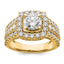 14k 1 1/3 carat Lab Grown Diamond VS/SI+ G+ 1 carat Center Round Semi Mount Engagement Ring