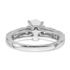 14k White Gold 2 1/4 carat Lab Grown Diamond VS/SI+ G+ Oval Complete Engagement Ring