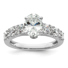 14k White Gold 2 1/4 carat Lab Grown Diamond VS/SI+ G+ Oval Complete Engagement Ring