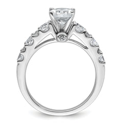 14k White Gold 1 carat Lab Grown Diamond VS/SI+ G+ 1 1/4 carat Oval Center Semi Mount Engagement Ring