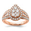 Lab-Grown Diamond Cluster Ring in 14K Rose Gold (1 1/4 ct. tw.), Size 7 - Sophia Jewelers