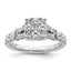 14k White Gold 1 carat Lab Grown Diamond VS/SI+ G+ Complete Cluster Engagement Ring