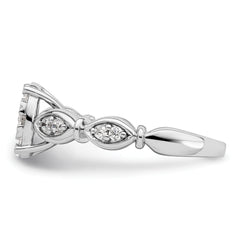 14K White Gold Lab Grown Diamond VS/SI+ G+ Cluster Ring