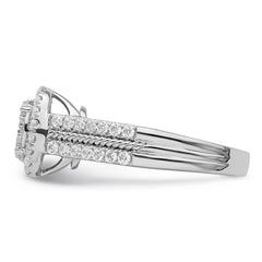 14K White Gold Lab Grown Diamond VS/SI+ G+ Cluster Ring