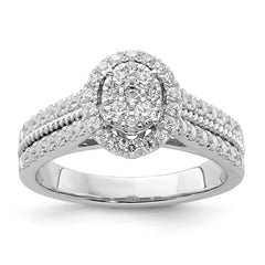 14K White Gold Lab Grown Diamond VS/SI+ G+ Cluster Ring